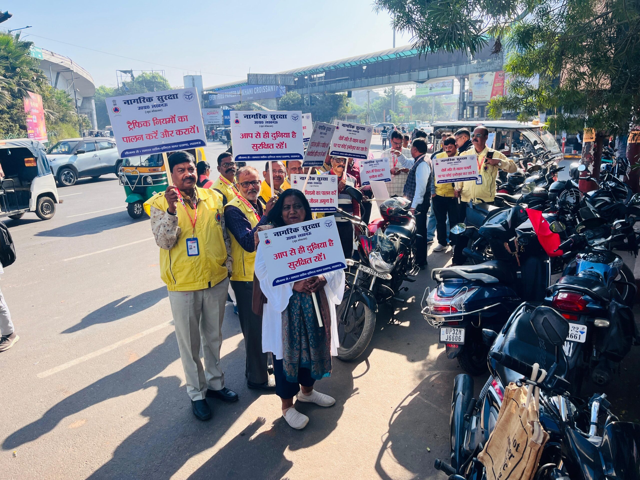 home defense and Civil Defense Foundation Day: Awareness Campaign at Polytechnic Chauraha, Lucknow