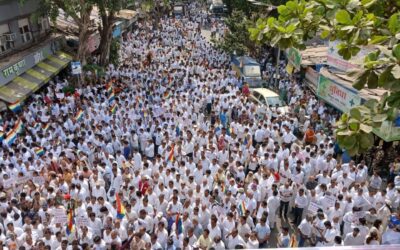मुंबई के विलेपार्ले में 90 साल पुराने जैन मंदिर के ध्वस्तीकरण पर जैन समाज का शांतिपूर्ण विरोध प्रदर्शन