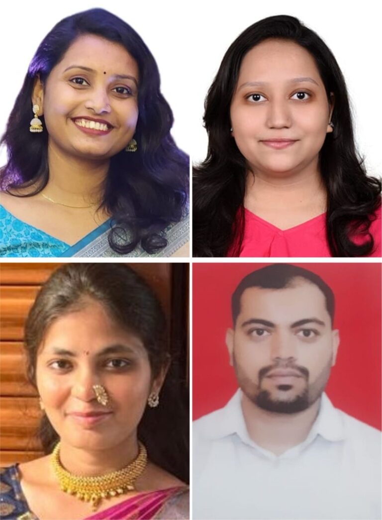 के. सी. कॉलेज के चार विद्यार्थियों का एक साथ राजभाषा विभाग में चयन