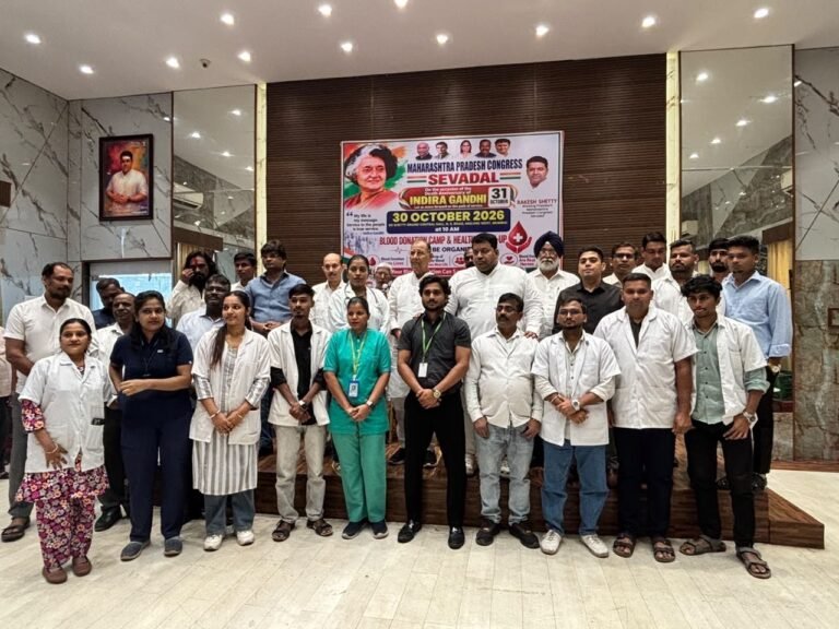 इंदिरा गांधी की पुण्यतिथि के पूर्व मुलुंड में रक्तदान एवं स्वास्थ्य जांच शिविर सम्पन्न, कांग्रेस राकेश शंकर शेट्टी के नेतृत्व में लोगों ने उत्साहपूर्वक लिया हिस्सा
